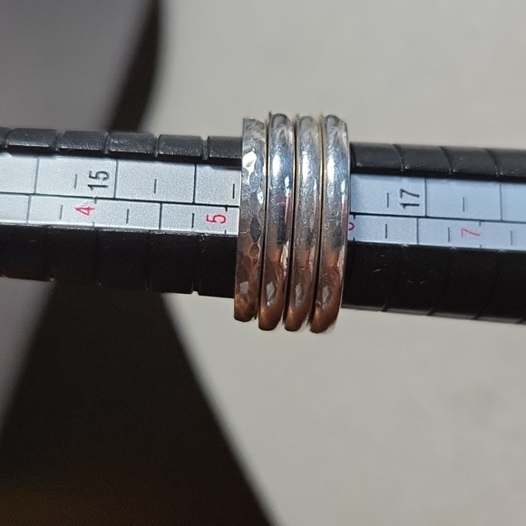 Stackable Silver Tone Band Rings - Picture 4 of 5